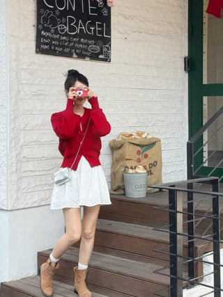 Rosé Puff Dot Mini Dress