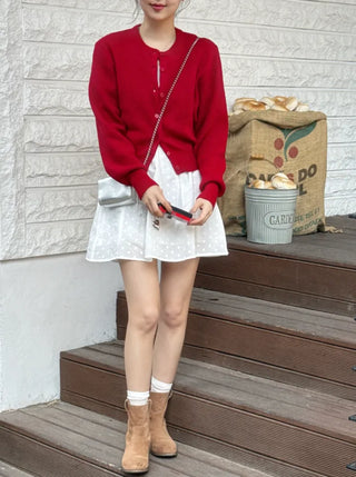 Rosé Puff Dot Mini Dress