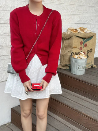 Rosé Puff Dot Mini Dress