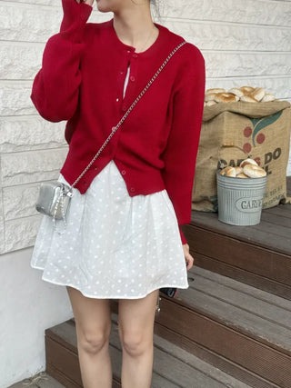 Rosé Puff Dot Mini Dress