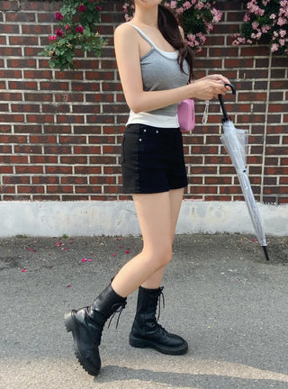 Yuka Stretchy Cheese Spandex High-Waisted Basic Shorts