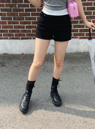 Yuka Stretchy Cheese Spandex High-Waisted Basic Shorts