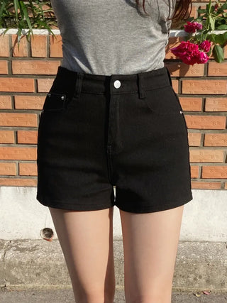 Yuka Stretchy Cheese Spandex High-Waisted Basic Shorts