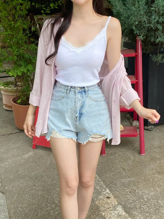 Pookie Wrinkle Pleats Pastel Mist Shirt