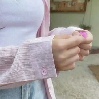 Pookie Wrinkle Pleats Pastel Mist Shirt