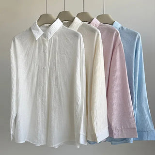 Pookie Wrinkle Pleats Pastel Mist Shirt