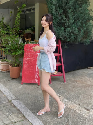 Pookie Wrinkle Pleats Pastel Mist Shirt