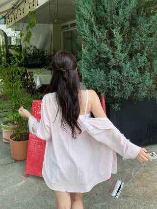 Pookie Wrinkle Pleats Pastel Mist Shirt