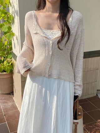 Jura Wrinkle Mesh Summer Cardigan