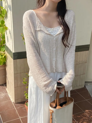 Jura Wrinkle Mesh Summer Cardigan