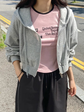 Yudi Avant Crop Zip-up Hoodie