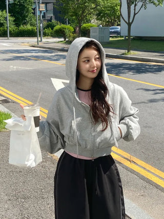 Yudi Avant Crop Zip-up Hoodie