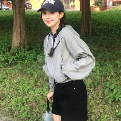 Muka Crisp Nylon Crop Windbreaker