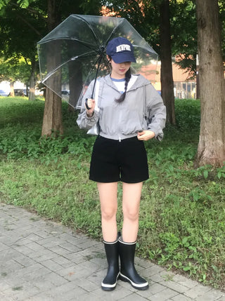 Muka Crisp Nylon Crop Windbreaker