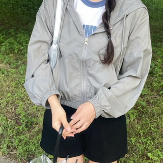 Muka Crisp Nylon Crop Windbreaker