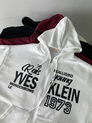 Pael Lettering Oversized Zip-up Hoodie