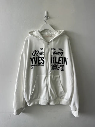 Pael Lettering Oversized Zip-up Hoodie