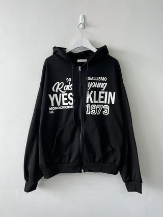 Pael Lettering Oversized Zip-up Hoodie