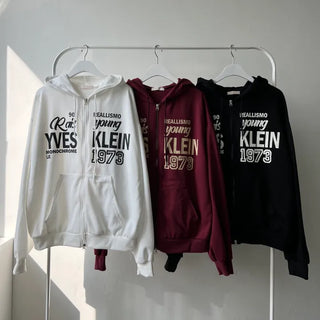 Pael Lettering Oversized Zip-up Hoodie