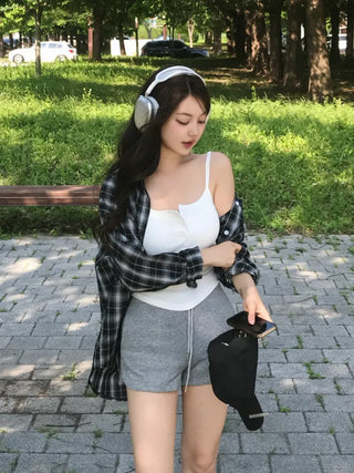 Wire Button Rolled Strap Sleeveless