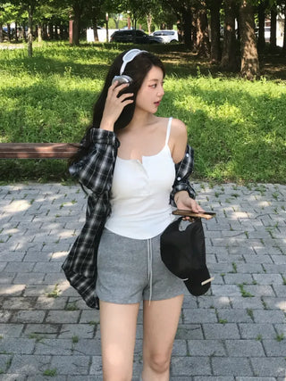 Wire Button Rolled Strap Sleeveless