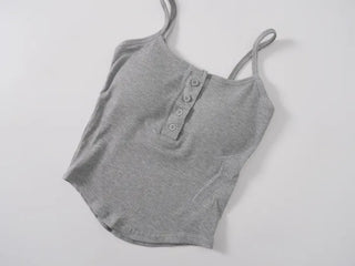 Wire Button Rolled Strap Sleeveless