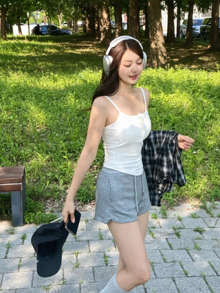 Wire Button Rolled Strap Sleeveless