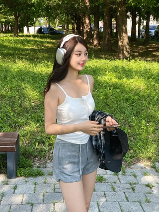 Wire Button Rolled Strap Sleeveless
