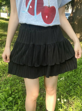 Jackie Pleated Tiered Mini Skirt