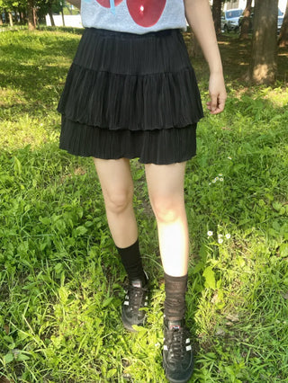 Jackie Pleated Tiered Mini Skirt
