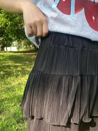 Jackie Pleated Tiered Mini Skirt