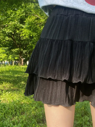 Jackie Pleated Tiered Mini Skirt