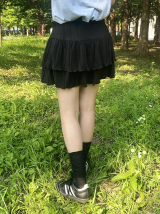Jackie Pleated Tiered Mini Skirt