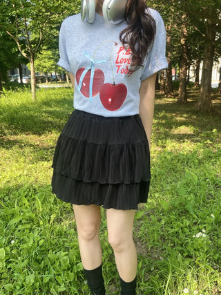 Jackie Pleated Tiered Mini Skirt