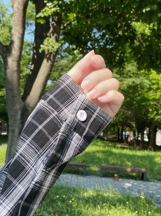 Suno Summer Linen Oversized Check Shirt