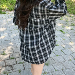 Suno Summer Linen Oversized Check Shirt