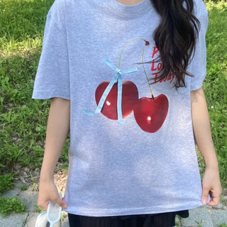 Lamo Oversized Cherry Print Short Sleeve T-shirt