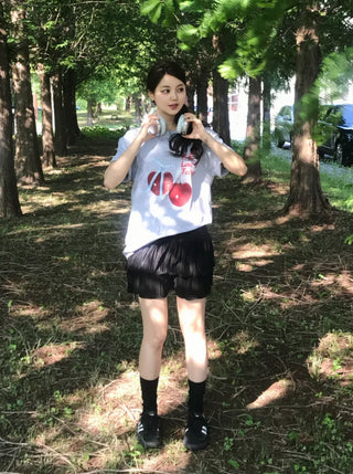 Lamo Oversized Cherry Print Short Sleeve T-shirt