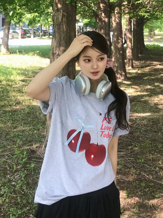 Lamo Oversized Cherry Print Short Sleeve T-shirt
