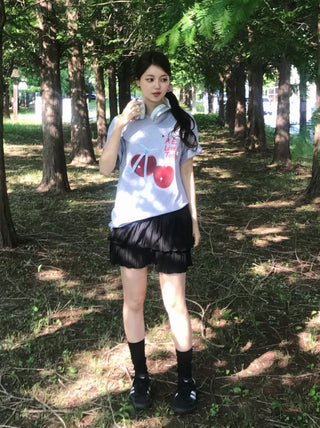 Lamo Oversized Cherry Print Short Sleeve T-shirt