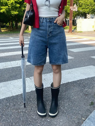 Kiyu K-U Length Denim Bermuda Shorts