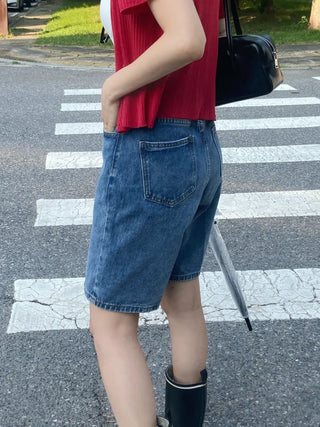 Kiyu K-U Length Denim Bermuda Shorts