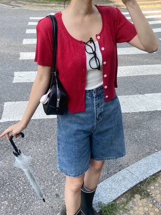 Kiyu K-U Length Denim Bermuda Shorts