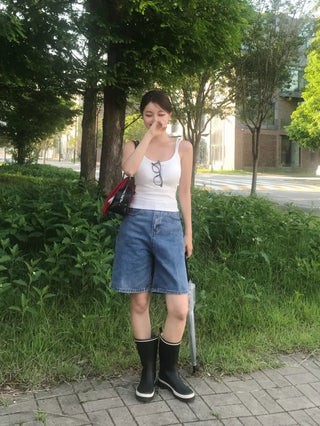 Kiyu K-U Length Denim Bermuda Shorts