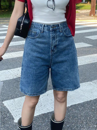 Kiyu K-U Length Denim Bermuda Shorts
