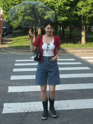 Kiyu K-U Length Denim Bermuda Shorts