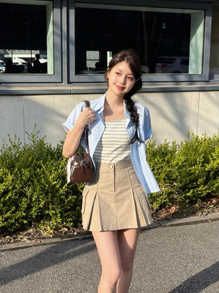 Ebon Crop Fit Short Sleeve Shirt Blouse
