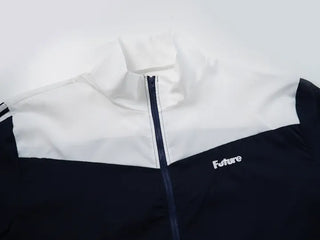 Simple Windbreaker Turtleneck Embroidered Windbreaker