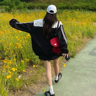 Simple Windbreaker Turtleneck Embroidered Windbreaker