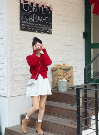 Line Soft Round Knit Cardigan